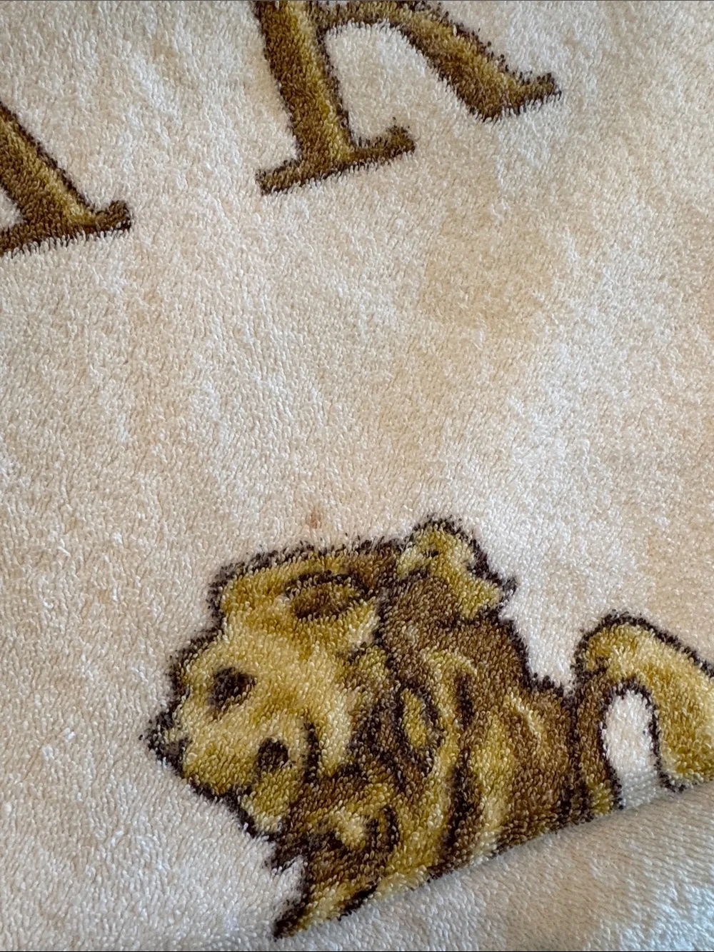 2- Matching Ralph Lauren White and Gold Safari Crest Towel
